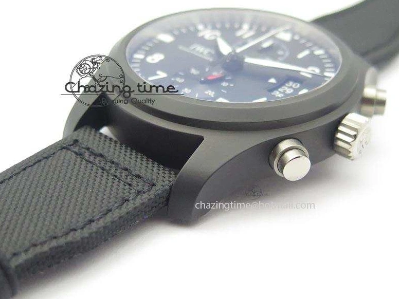 MIROTIME 0218 EasyCare Pilot Chrono IW388001 Real Ceramic ZF 1:1 Best Edition On Black Nylon Strap A 7279